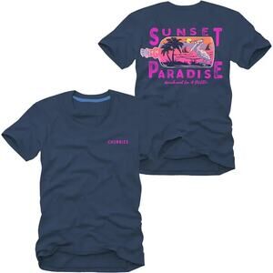 NWOT Chubbies Sunset Paradise Blue Short Sleeve T-Shirt Size Medium